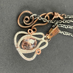 WILDFLOWER silverplated copper pale pink necklace