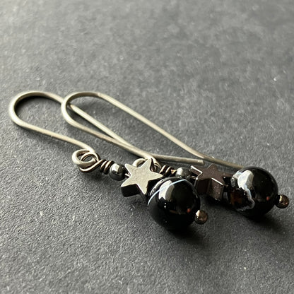 NOX star small stainless steel earrings