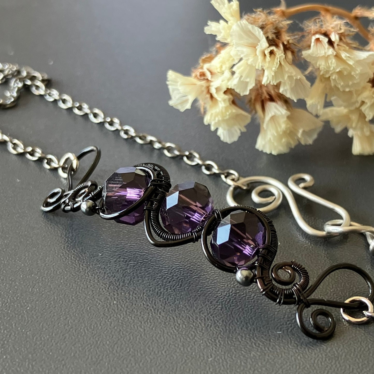 Black and purple necklace