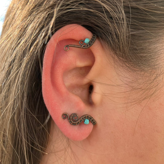 Journey copper turquoise ear wrap