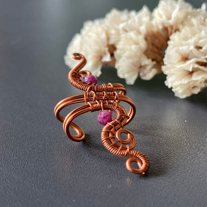 WILDFLOWER ruby ear cuff