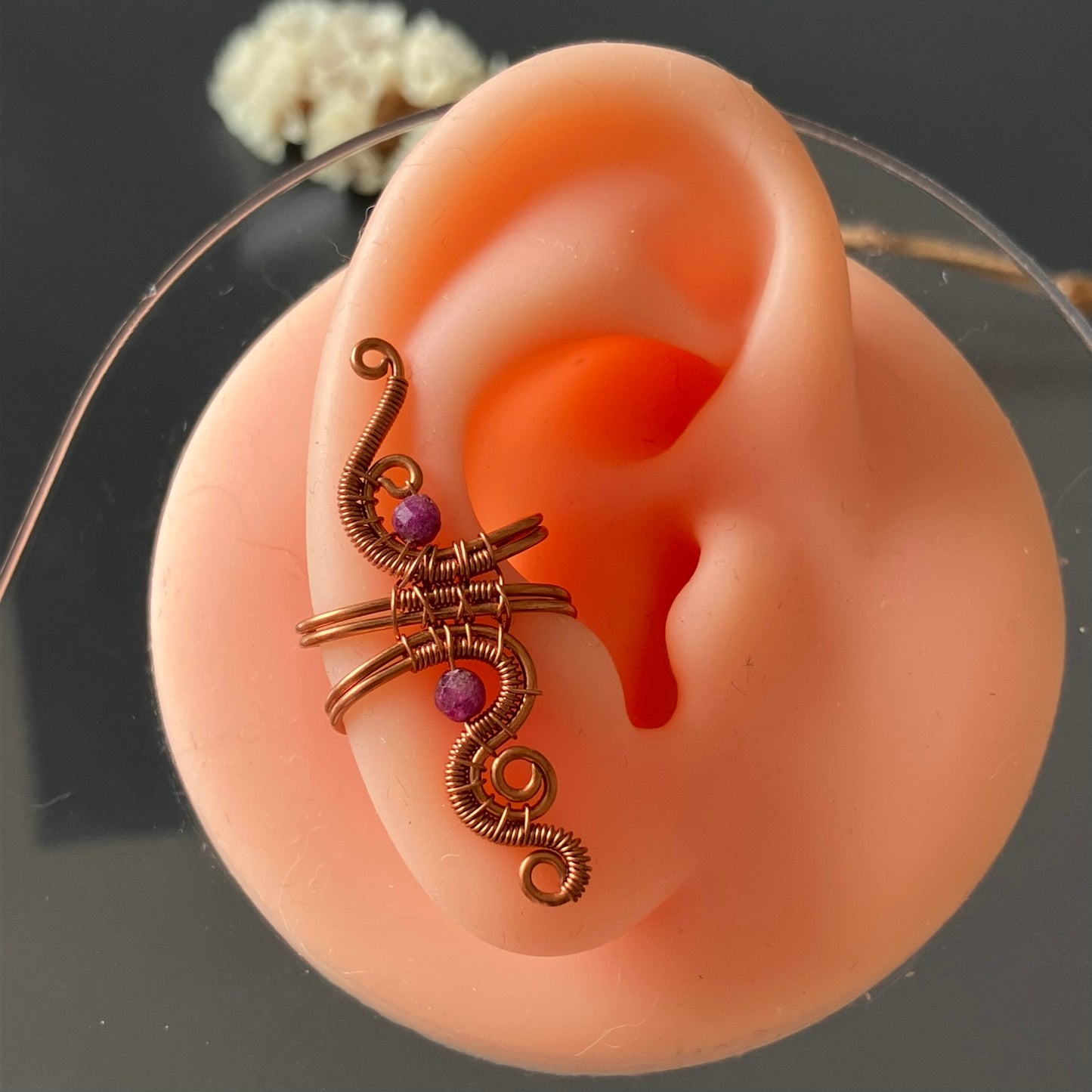 WILDFLOWER ruby ear cuff
