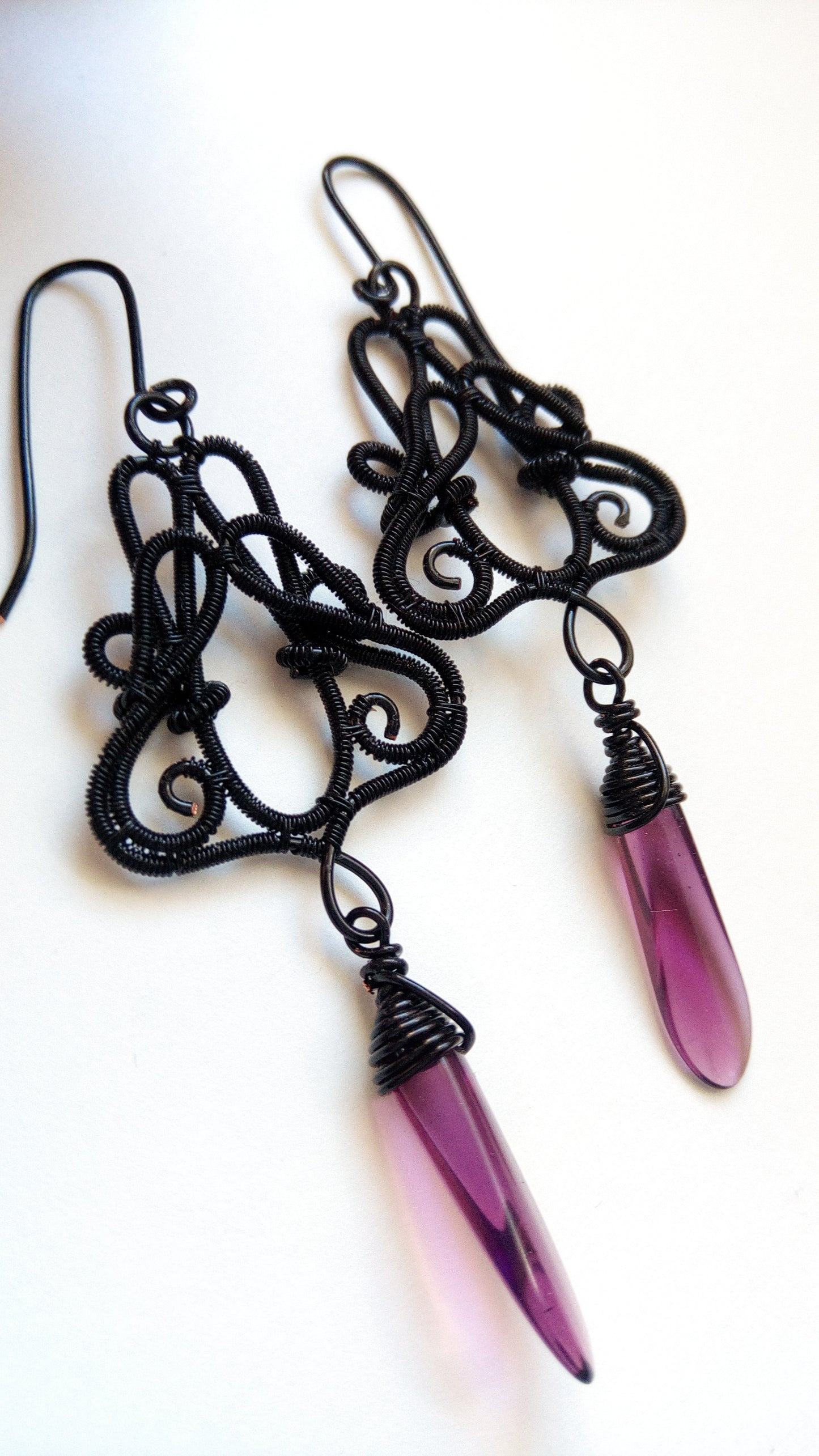 Black gothic earrings