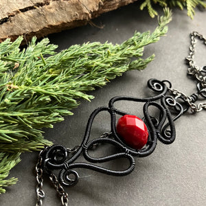 PHOENIX black and red gothic necklace