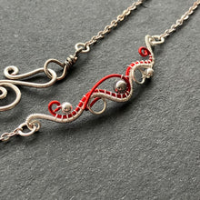 Load image into Gallery viewer, Winter Heart - silver palted red necklace
