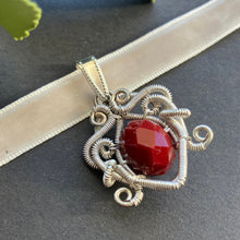 Load image into Gallery viewer, Winter Heart - silver and red choker
