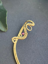 Load image into Gallery viewer, REINA brass and garnet earwrap
