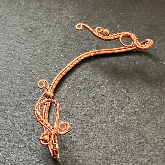 BASICS - copper ear wrap with loops