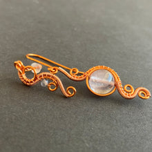 Load image into Gallery viewer, Asymmetrical copper earrings
