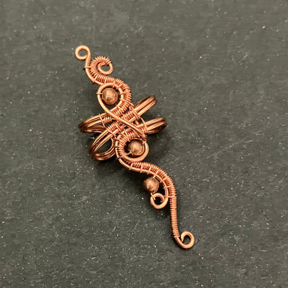 BASICS - long copper earcuff