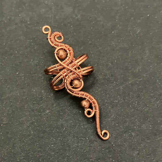 BASICS - long copper earcuff