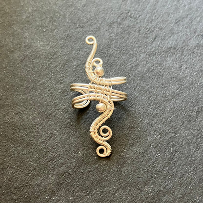 Silver plated wire wrapped no piercing ear cuff