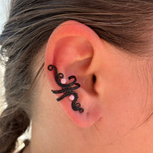 Load image into Gallery viewer, Black and pink small ear cuff
