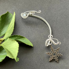Load image into Gallery viewer, Winter Heart - silver plated snowflake ear weap
