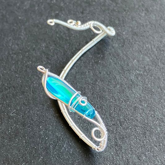 Last of Glass - silver plated blue spear ear weap