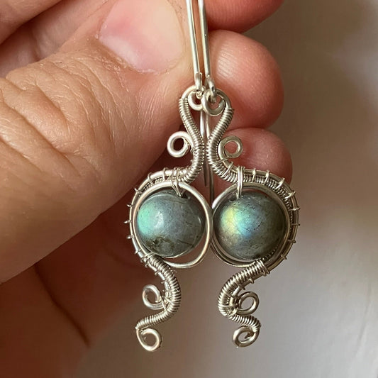 Sterling silver labradorite earrings