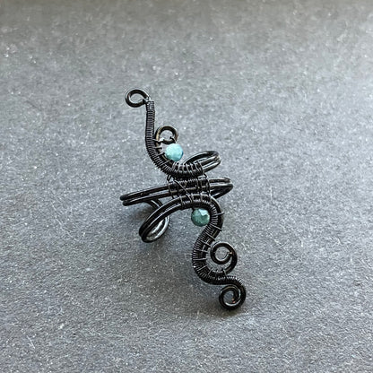 black and green turmaline ear cuff