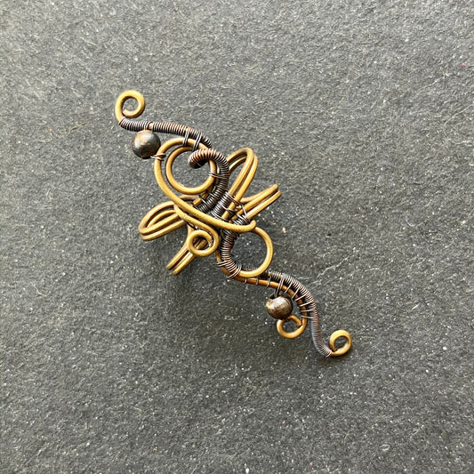 brass copper no piercing ear cuff long