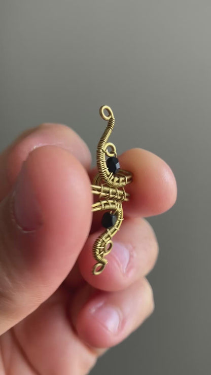Brass black ear cuff