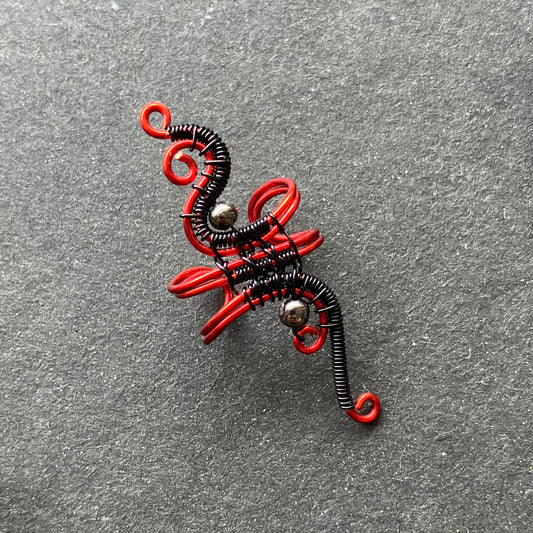 red and black gothic ear cuff