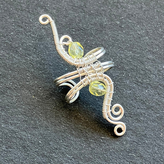 silverplated yellow ear cuff