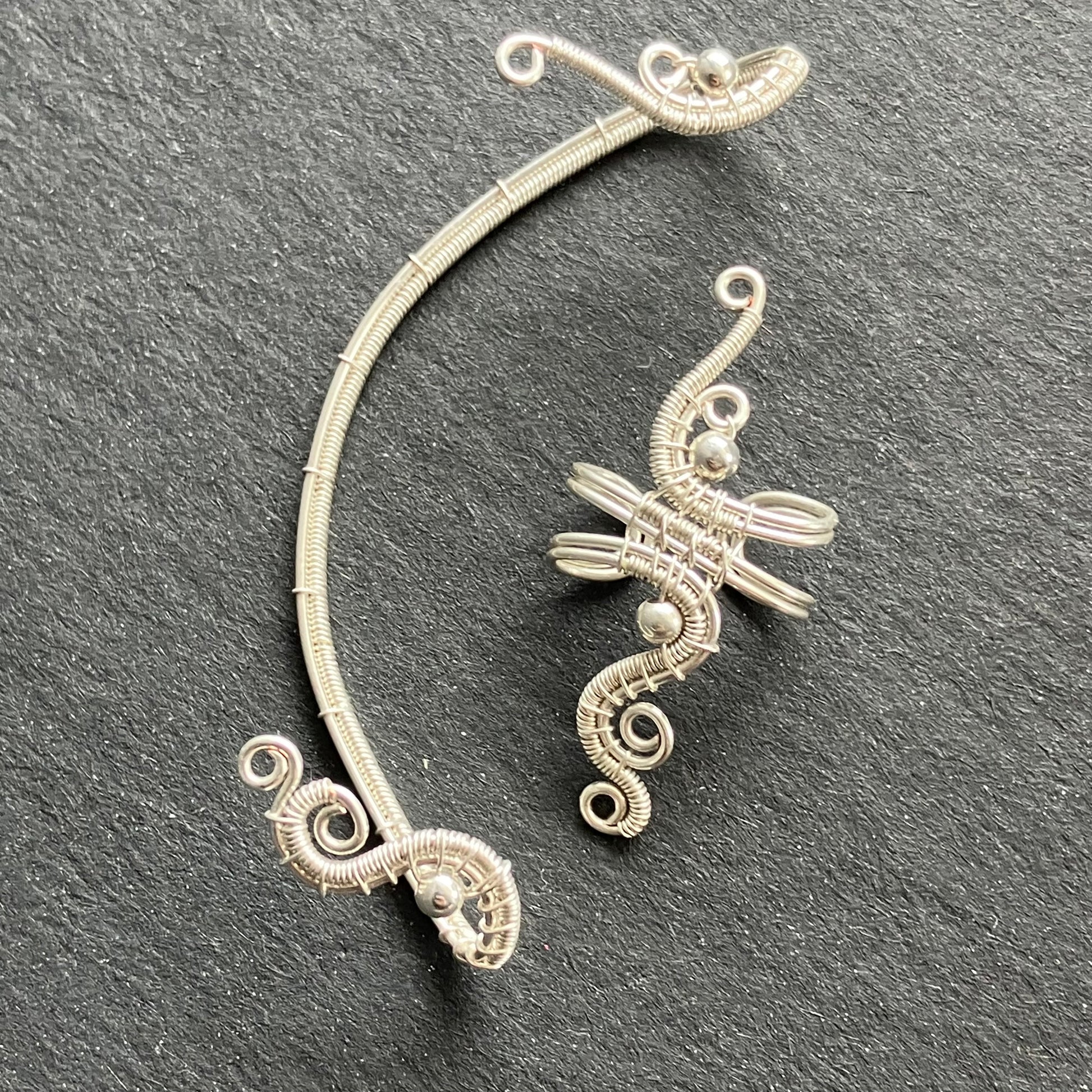 silverplated ear cuff and ear wrap bundle