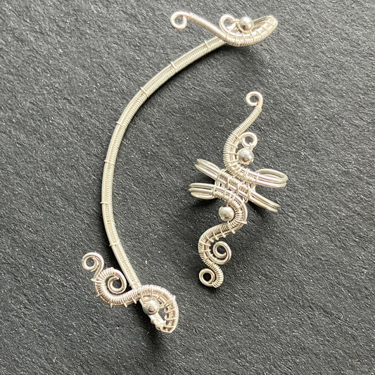 silverplated ear cuff and ear wrap bundle