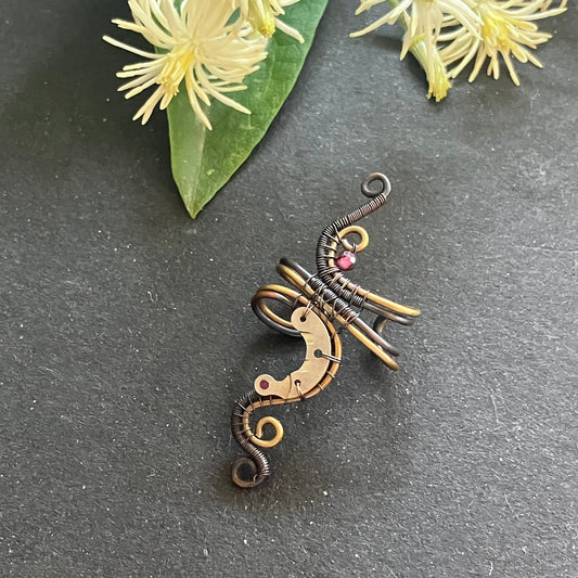 steampunk copper brass ear cuff