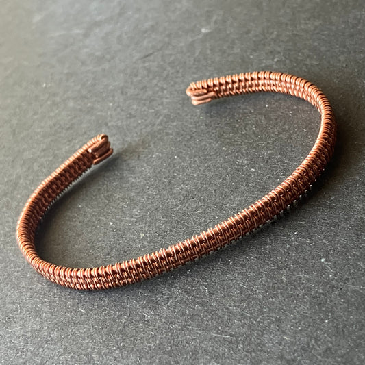 woven copper cuff bracelet
