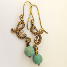 Load image into Gallery viewer, URANUS PRINCESS steampunk earrings
