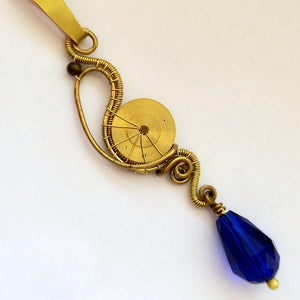 steampunk blue pendant