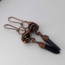 Load image into Gallery viewer, PHOENIX copper black earrings
