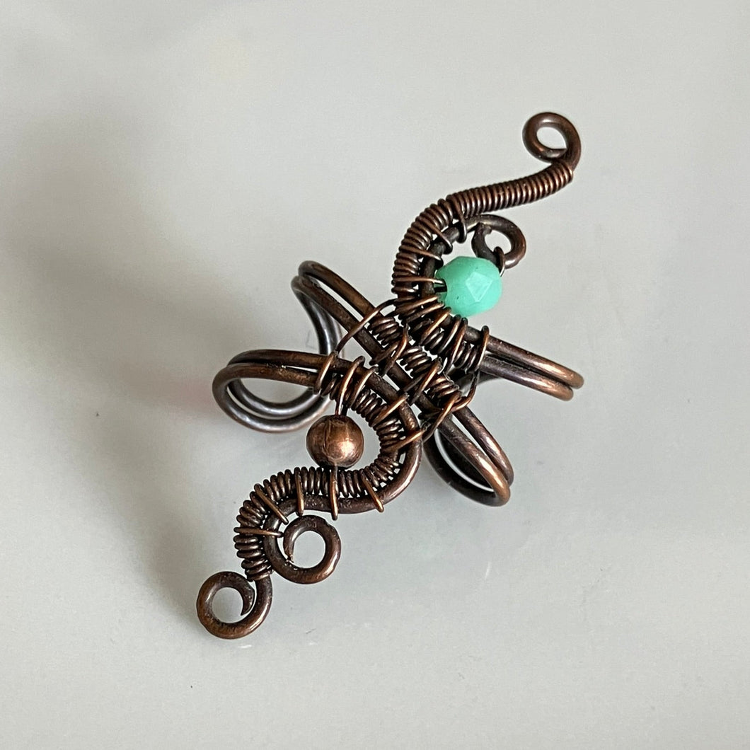 copper wire wrapped earcuff 