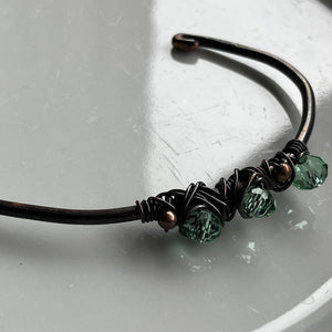 FREEDOM copper light green cuff bracelet