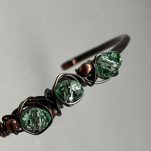 FREEDOM copper light green cuff bracelet
