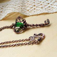 Load image into Gallery viewer, FREEDOM copper green key pendant
