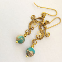 Load image into Gallery viewer, EARTH PRINCESS steampunk earrings

