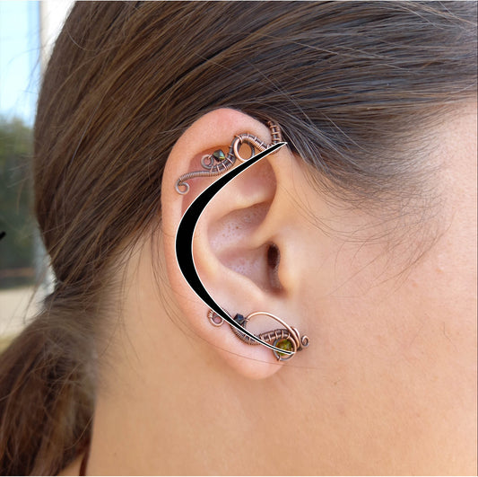 PHOENIX copper ruby ear wrap